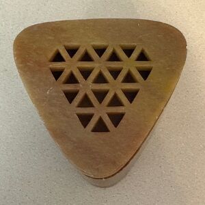 Vintage Large Triangular Soap Stone Trinket Box or Incense Container India 1990